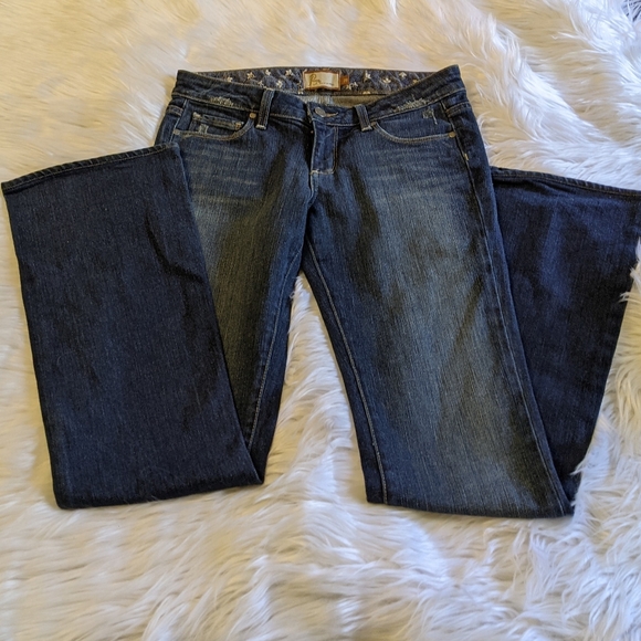 PAIGE Cloverdale dark wash boot cut jeans size 28 - Picture 2 of 8